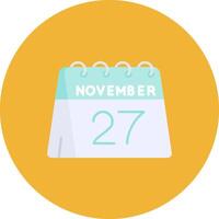 27th of November Flat Circle Icon vector