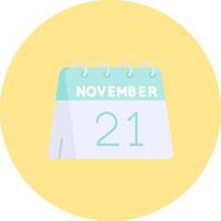 21st of November Flat Circle Icon vector