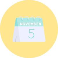 5th of November Flat Circle Icon vector