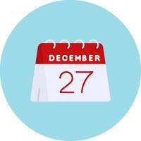 27th of December Flat Circle Icon vector