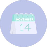 14th of November Flat Circle Icon vector