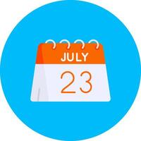 23rd of July Flat Circle Icon vector