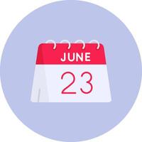 23rd of June Flat Circle Icon vector