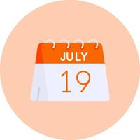 19th of July Flat Circle Icon vector