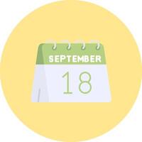 18th of September Flat Circle Icon vector