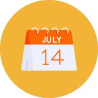 14th of July Flat Circle Icon vector