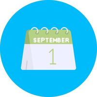 1st of September Flat Circle Icon vector