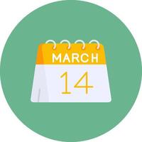 14th of March Flat Circle Icon vector