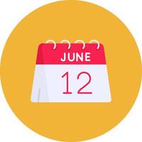 12th of June Flat Circle Icon vector