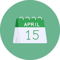 15th of April Flat Circle Icon vector