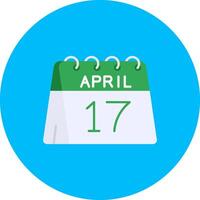 17th of April Flat Circle Icon vector