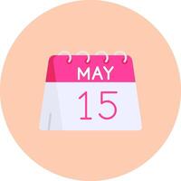 15th of May Flat Circle Icon vector