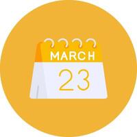 23rd of March Flat Circle Icon vector