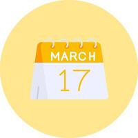 17th of March Flat Circle Icon vector