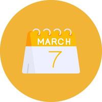 7th of March Flat Circle Icon vector