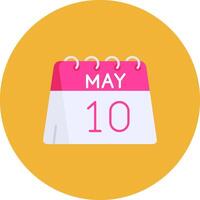 10th of May Flat Circle Icon vector