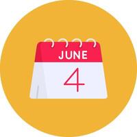 4th of June Flat Circle Icon vector