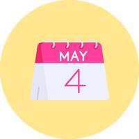 4th of May Flat Circle Icon vector