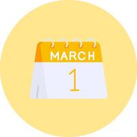 1st of March Flat Circle Icon vector