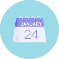 24th of January Flat Circle Icon vector