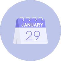 29th of January Flat Circle Icon vector