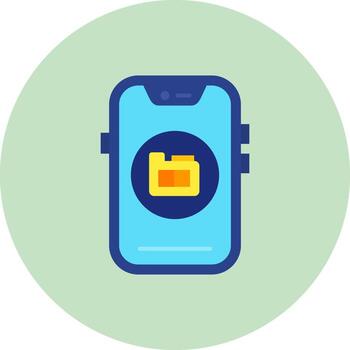 carpeta plano circulo icono vector