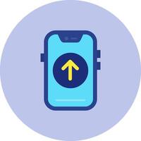 Up Flat Circle Icon vector