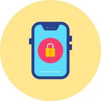 Lock Flat Circle Icon vector
