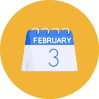 3rd of February Flat Circle Icon vector