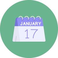 17th of January Flat Circle Icon vector