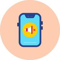 Mute Flat Circle Icon vector