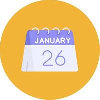 26th of January Flat Circle Icon vector