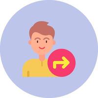 Direction Flat Circle Icon vector