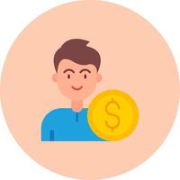 Dollar Flat Circle Icon vector