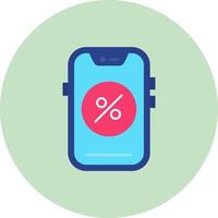 Percentage Flat Circle Icon vector