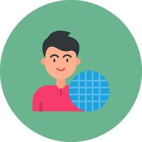 Grid Flat Circle Icon vector