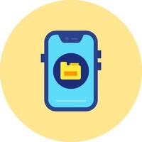 Data Flat Circle Icon vector