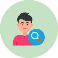 Search Flat Circle Icon vector