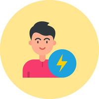 Energy Flat Circle Icon vector