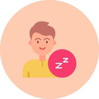 Sleep Flat Circle Icon vector