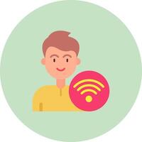 Wifi Flat Circle Icon vector