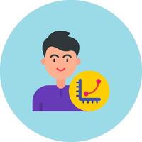 Graph Flat Circle Icon vector