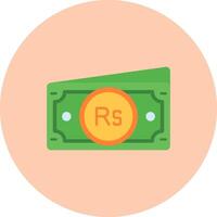 Rupee Flat Circle Icon vector