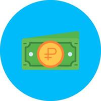 Ruble Flat Circle Icon vector