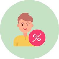 Percentage Flat Circle Icon vector