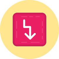 Zigzag Flat Circle Icon vector