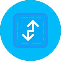 Zigzag Flat Circle Icon vector