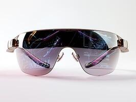 ai generado un par de Gafas de sol con un futurista diseño foto