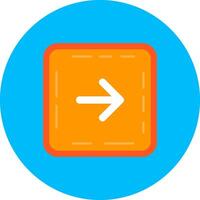 Right arrow Flat Circle Icon vector