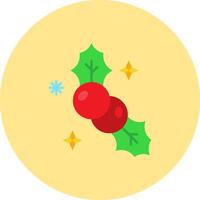 Mistletoe Flat Circle Icon vector